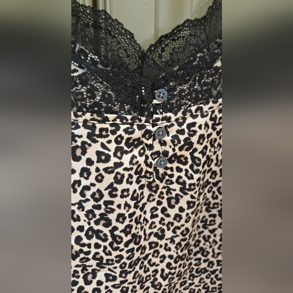 Abercrombie & Fitch satin lace cheetah print camisole top - Picture 5 of 6